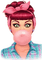 soave woman vintage rockabilly blue pink - безплатен png анимиран GIF