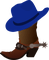 Blue Western Hat and Boot - zdarma png animovaný GIF