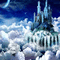 castle in clouds animated bg - GIF เคลื่อนไหวฟรี GIF แบบเคลื่อนไหว