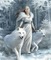 woman with wolf bp - kostenlos png Animiertes GIF
