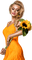 Woman Yellow Sunflower - Bogusia - Free PNG Animated GIF