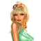 femme portrait visage vert - gratis png geanimeerde GIF
