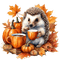 Watercolor - Autumn - Hedgehog - Free PNG Animated GIF