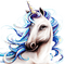 unicorn blue licorne bleu