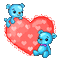 cute blue bears with heart - Zdarma animovaný GIF animovaný GIF