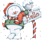 text hello snowman gif blue snowflakes winter - GIF animado grátis Gif Animado