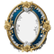 Blue gold roses baroque frame oval Rox - PNG gratuit GIF animé