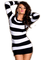 woman in a striped dress by nataliplus - gratis png animeret GIF