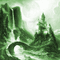 Y.A.M._Fantasy landscape castle background green - Free animated GIF Animated GIF