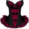 cecily-corset fushia noir noeuds - png gratis GIF animado