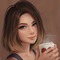coffee girl brown  cafe - Free PNG Animated GIF