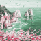 soave background animated  flowers pink green - GIF animado grátis Gif Animado