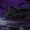 Purple Haunted Boat Background