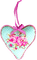 Vintage.Heart.Bow.Flowers.Pink.Blue - PNG gratuit GIF animé