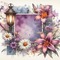 Background Flowers and Lantern - GIF animé gratuit