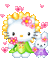 hello kitty flowers - GIF animé gratuit