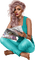 kvinna-woman-sitter--seated - Free PNG Animated GIF