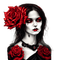 kikkapink gothic woman red black white - Free PNG Animated GIF