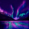 aurora aurore polarlicht night nuit fond background landscape paysage gif anime animated animation water lake eau mountains lac montagnes