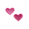 two pink embroidered hearts - бесплатно png анимированный гифка