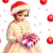 kikkapink girl vintage child pink teal christmas