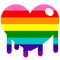 Rainbow Gilbert Baker dripping paint Pride heart - безплатен png анимиран GIF