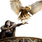 fantasy woman and owl by nataliplus - png gratuito GIF animata