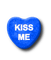 Kiss Me.Candy.Heart.White.Blue