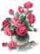soave deco flowers vintage vase rose pink green
