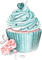 soave deco cup cake flowers pink teal - 免费PNG 动画 GIF