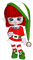 Kaz_Creations Dolls Cookie Elfs Red and Green Christmas - PNG gratuit GIF animé
