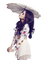 kvinna-paraply-vit - gratis png animeret GIF
