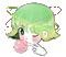 Cute green rings anime girl [Basilslament] - GIF animé gratuit GIF animé