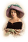 vintage woman with purple hat - png grátis Gif Animado