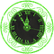 New Years.Clock.Black.Green - Free PNG Animated GIF