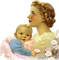 soave woman vintage children mother blue pink - png gratuito GIF animata