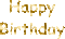 Happy Birthday text texte gif gold shine - GIF animé gratuit GIF animé