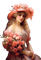 Девушка с цветами - бесплатно png анимированный гифка
