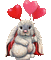 bunny hare hase lièvre love heart aime balloon easter Pâques Paques valentine mignon tube gif anime animated  animation  animals animaux animal - GIF animé gratuit GIF animé