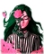 Woman.Roses.Fantasy.Green.Pink - KittyKatLuv65 - nemokama png animuotas GIF