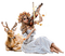 fantasy woman and deer by nataliplus - PNG gratuit GIF animé