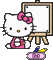 Hello kitty trousse crayon rose tableau glace Debutante - Free animated GIF Animated GIF