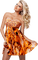 femme en orange.Cheyenne63 - gratis png geanimeerde GIF