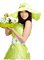 Femme avec un chapeau vert - GIF animasi gratis