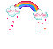 cute rainbow raining hearts pixel art - GIF animé gratuit GIF animé