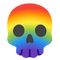 Emoji supply rainbow skull - zdarma png animovaný GIF