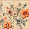 ♡§m3§♡ vintage old paper flower orange - Free PNG Animated GIF