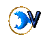 Lettre V. Bijou dauphin bleu - Darmowy animowany GIF animowany gif