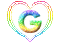 Kaz_Creations Alphabets Colours Heart Love Letter G - Free animated GIF Animated GIF