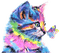 Rainbow cat - nemokama png animuotas GIF